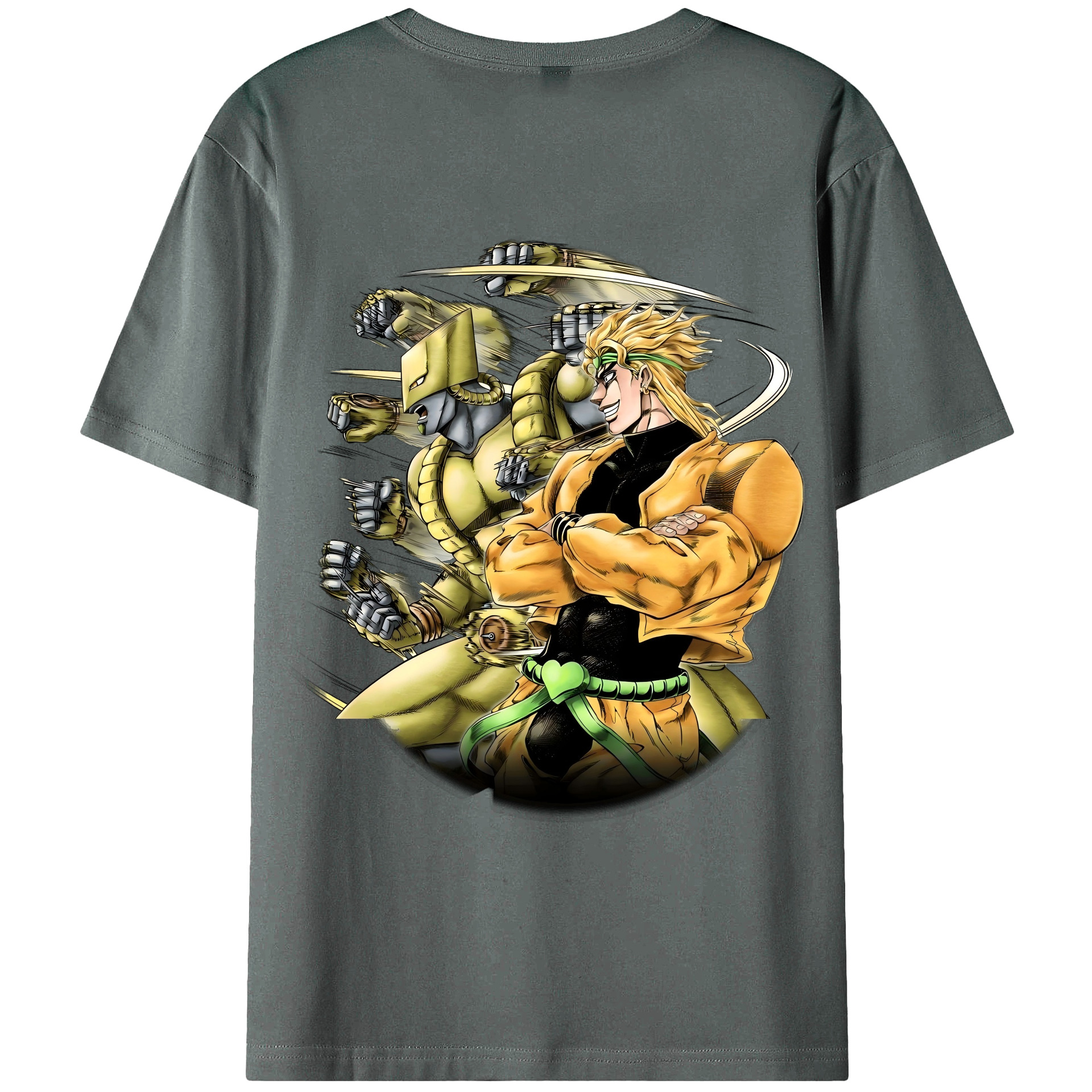 （画像用） ジョジョの奇妙な冒険 ディオ?ブランドー JoJo's Bizarre Adventure Dio Brando 綿100％ メンズ半袖Tシャツ（バックプリント） 通気性